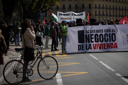 Manifestación en protesta por los precios de la vivienda, celebrada el día 5 en Sevilla.